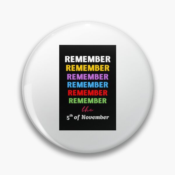 Item preview, “REMEMBER the Fifth – Guy Fawkes Night Typography Art” designed and sold by PixelInfinite.