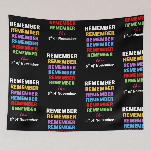 Item preview, “REMEMBER the Fifth – Guy Fawkes Night Typography Art” designed and sold by PixelInfinite.