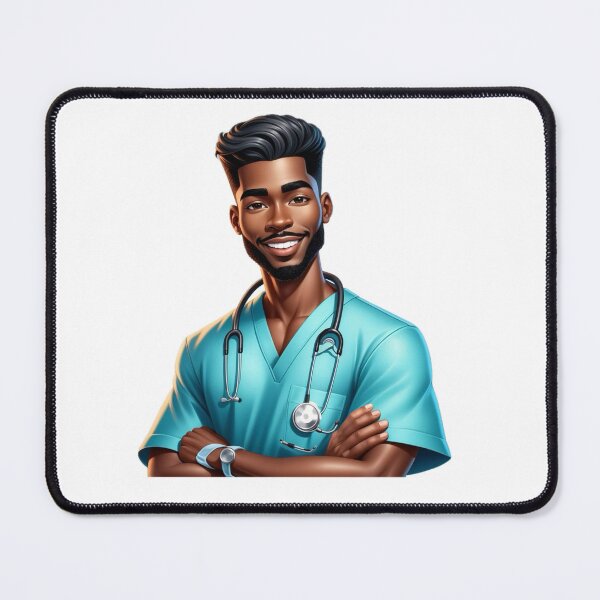 Item preview, Smiling Black Male Nurse | Modern Medical Art designed and sold by Lulunza.