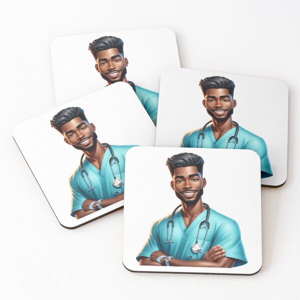 Item preview, Smiling Black Male Nurse | Modern Medical Art designed and sold by Lulunza.