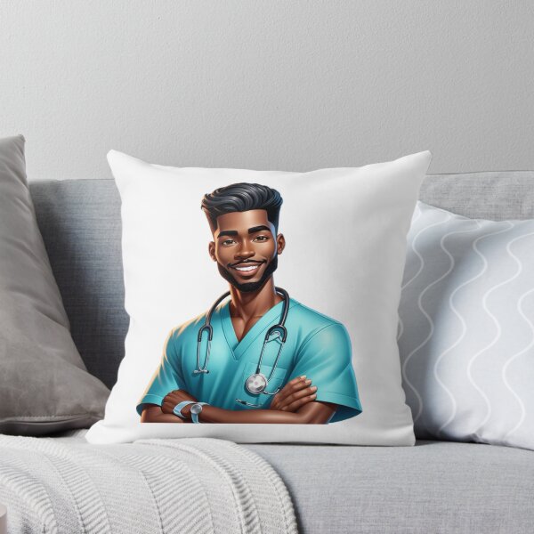 Item preview, Smiling Black Male Nurse | Modern Medical Art designed and sold by Lulunza.