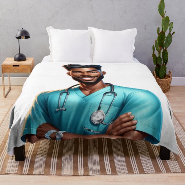 Item preview, Smiling Black Male Nurse | Modern Medical Art designed and sold by Lulunza.