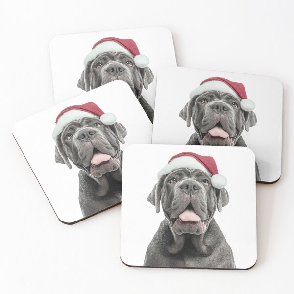 Item preview, Cute Neapolitan Mastiff Christmas Art — Neapolitan Mastiff Wearing Santa Hat designed and sold by LazyOwlStore.