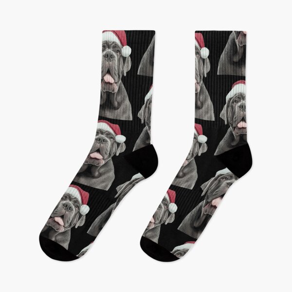 Item preview, Cute Neapolitan Mastiff Christmas Art — Neapolitan Mastiff Wearing Santa Hat designed and sold by LazyOwlStore.