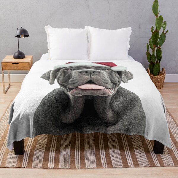 Item preview, Cute Neapolitan Mastiff Christmas Art — Neapolitan Mastiff Wearing Santa Hat designed and sold by LazyOwlStore.