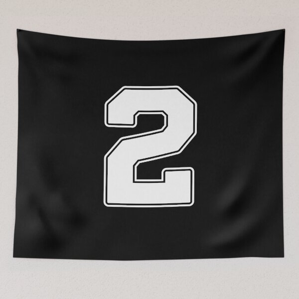 Item preview, Jersey Number 2 / Player Shirt Number Two (White with White Outline) designed and sold by STUDIO-72.