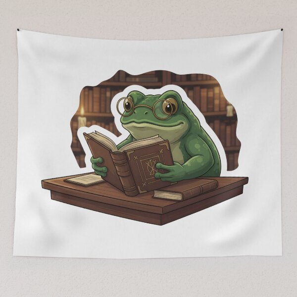 Item preview, Dark Academia Frog Reading Book Cute Cottagecore Goth designed and sold by StickyGuys.