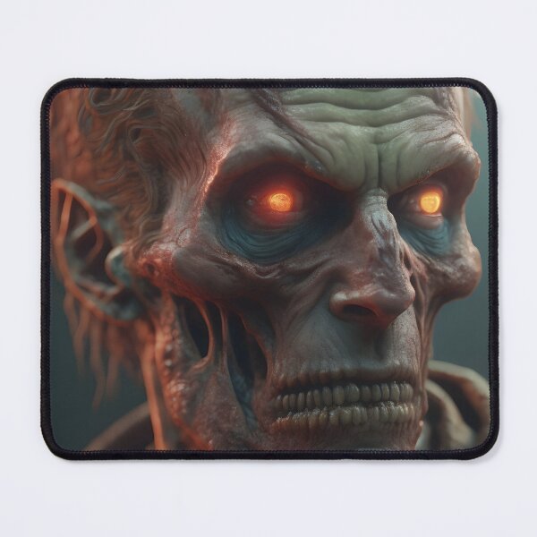 Item preview, Hyper-Realistic Undead Zombie Portrait - Glowing Red Eyes Horror Art | Detailed Sci-Fi Fantasy Creature designed and sold by SergioMiklos.