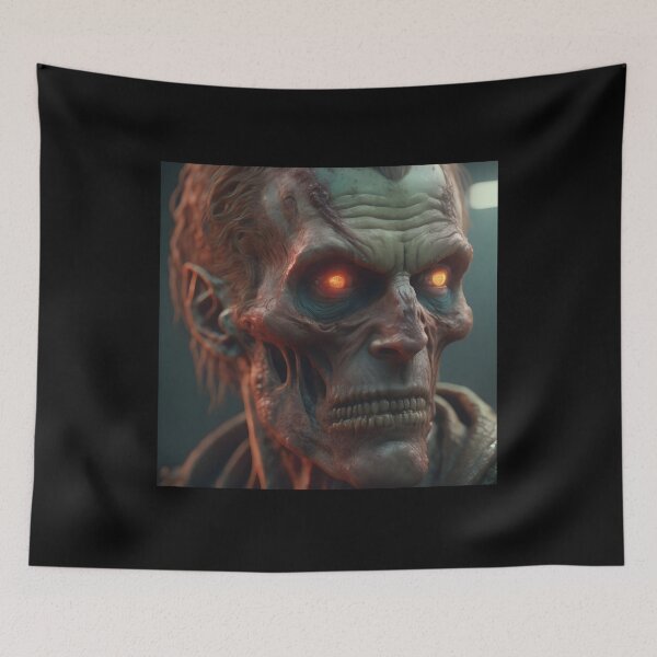Item preview, Hyper-Realistic Undead Zombie Portrait - Glowing Red Eyes Horror Art | Detailed Sci-Fi Fantasy Creature designed and sold by SergioMiklos.