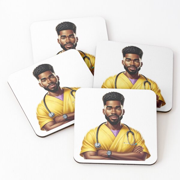Item preview, Stylish Black Nurse in Yellow | Medical Hero Design designed and sold by Lulunza.