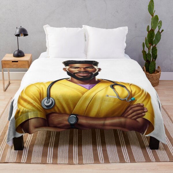 Item preview, Stylish Black Nurse in Yellow | Medical Hero Design designed and sold by Lulunza.