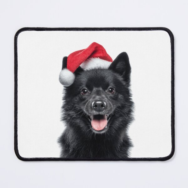 Item preview, Cute Schipperke dog Christmas Art — Schipperke dog Wearing Santa Hat designed and sold by LazyOwlStore.