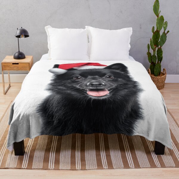 Item preview, Cute Schipperke dog Christmas Art — Schipperke dog Wearing Santa Hat designed and sold by LazyOwlStore.
