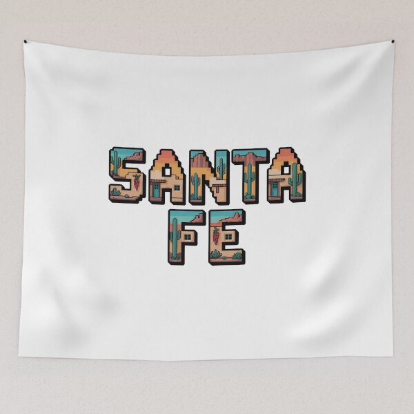 Item preview, Santa Fe New Mexico Pixel Art – Retro Adobe Desert Design with Cactus and Sunset designed and sold by CircinusStore.