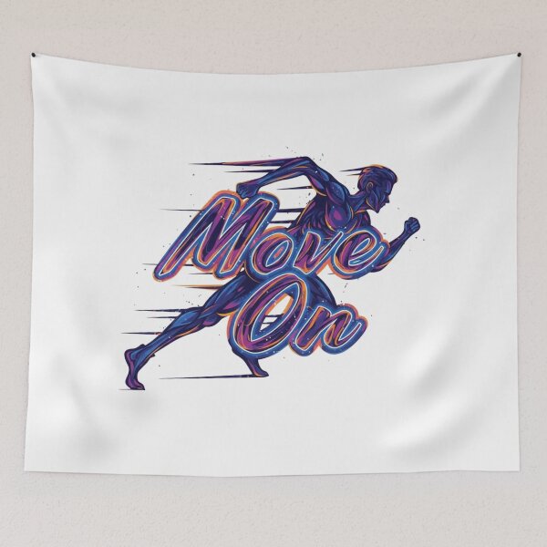 Item preview, Move On – Neon Runner Motivation Design designed and sold by Kavya Art.