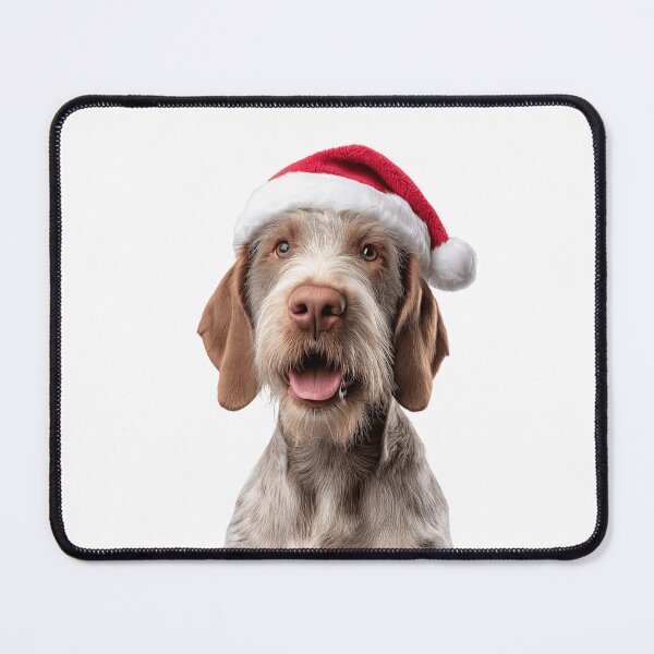 Item preview, Cute Spinone Italiano Christmas Art — Spinone Italiano Wearing Santa Hat designed and sold by LazyOwlStore.