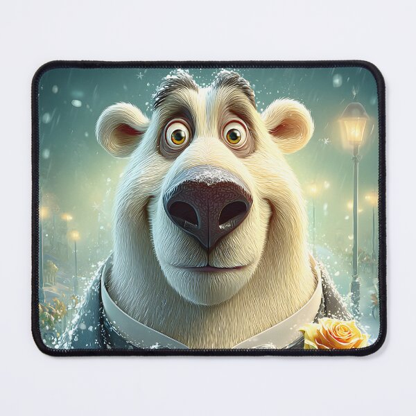 Item preview, Polar Bear in Tuxedo Holding a Yellow Rose designed and sold by Artessie.