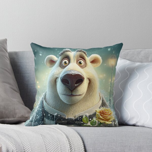 Item preview, Polar Bear in Tuxedo Holding a Yellow Rose designed and sold by Artessie.