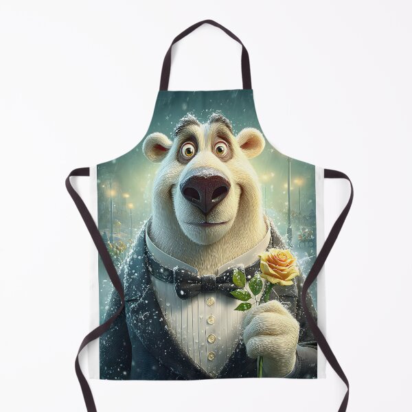 Item preview, Polar Bear in Tuxedo Holding a Yellow Rose designed and sold by Artessie.