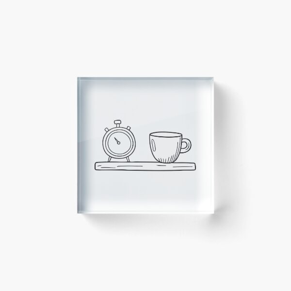 Item preview, A timer blinking beside a teacup on the shelf designed and sold by rasagamastore.