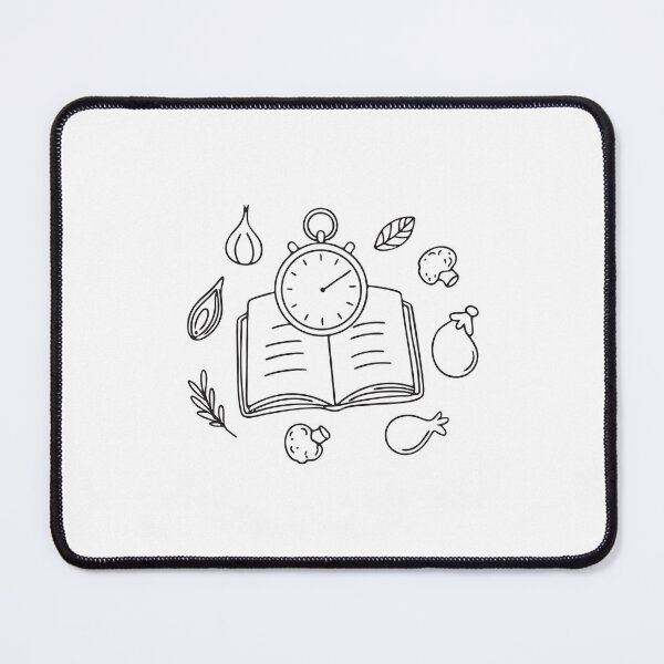 Item preview, A timer placed near an open recipe book surrounding ingredients designed and sold by rasagamastore.