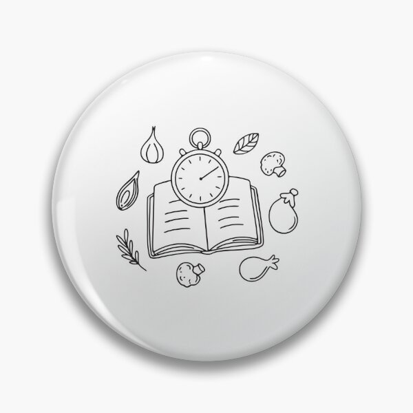Item preview, A timer placed near an open recipe book surrounding ingredients designed and sold by rasagamastore.