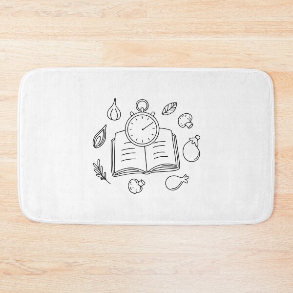 Item preview, A timer placed near an open recipe book surrounding ingredients designed and sold by rasagamastore.
