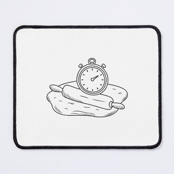 Item preview, A timer resting beside a rolling pin on a floured table designed and sold by rasagamastore.