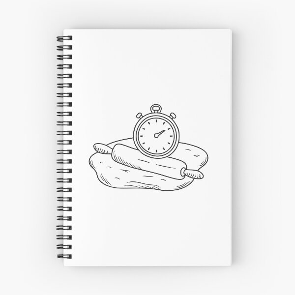 Item preview, A timer resting beside a rolling pin on a floured table designed and sold by rasagamastore.