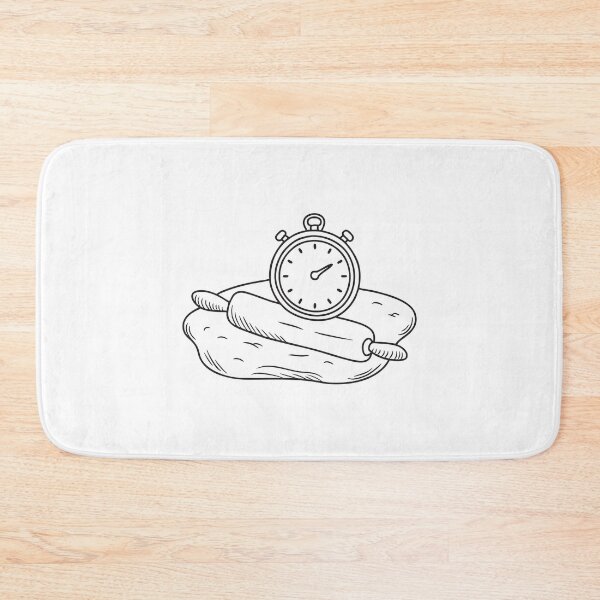 Item preview, A timer resting beside a rolling pin on a floured table designed and sold by rasagamastore.