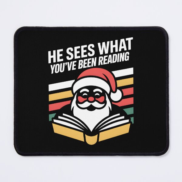 Item preview, He Sees What You've Been Reading - A perfect humorous design for book lovers who enjoy festive vibes and a playful twist on their reading habits. designed and sold by ZyziowskyArt.