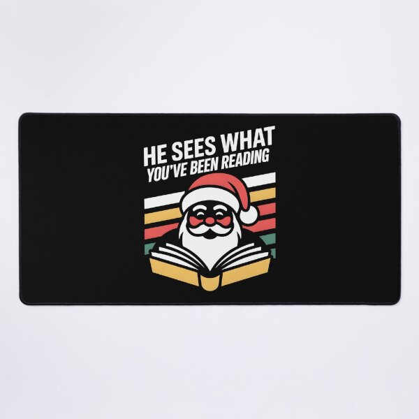 Item preview, He Sees What You've Been Reading - A perfect humorous design for book lovers who enjoy festive vibes and a playful twist on their reading habits. designed and sold by ZyziowskyArt.