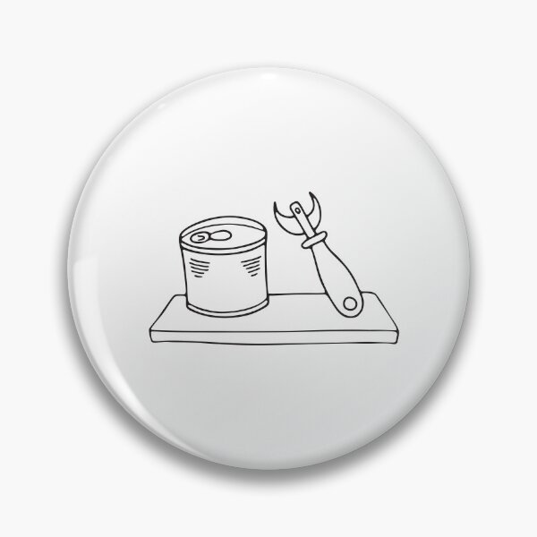 Item preview, A tin can beside a can opener on a kitchen shelf designed and sold by rasagamastore.