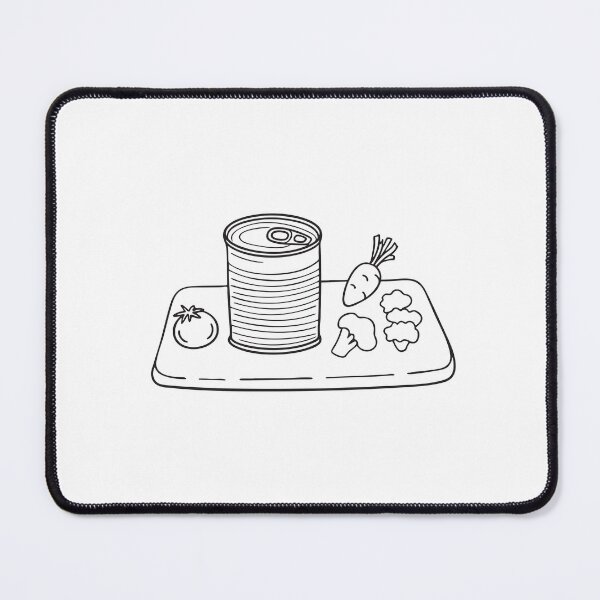 Item preview, A tin can beside vegetables on a board designed and sold by rasagamastore.