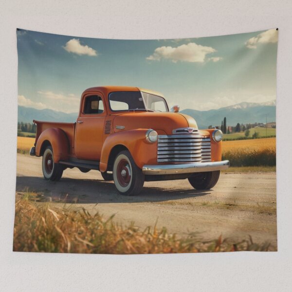 Item preview, Orange Glow — Vintage Chevrolet Truck under the Sunset Hills designed and sold by BlareBlare.