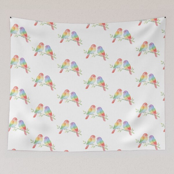 Item preview, Pastel Rainbow LGBTQ Pride Love Birds designed and sold by Sapphic-Charm.