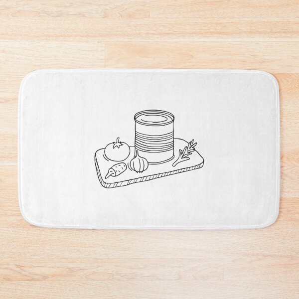 Item preview, A tin can beside vegetables on a cutting board designed and sold by rasagamastore.