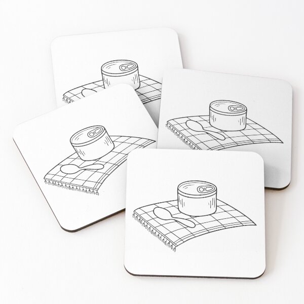 Item preview, A tin resting beside a spoon on a picnic table designed and sold by rasagamastore.