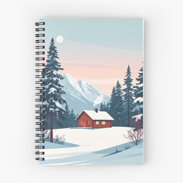 Item preview, Scandinavian Winter Cabin – Cozy Log House in Snowy Mountain Forest designed and sold by pod24.