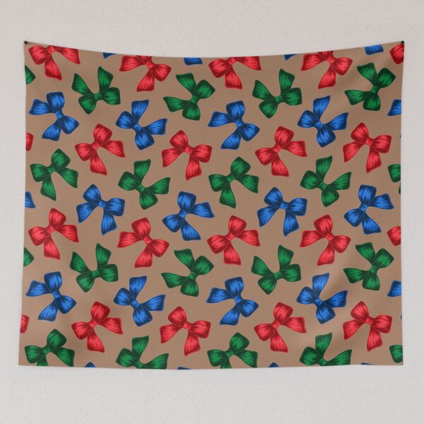 Item preview, Festive Bows in Three Colors on Kraft Paper Background designed and sold by illucalliart.