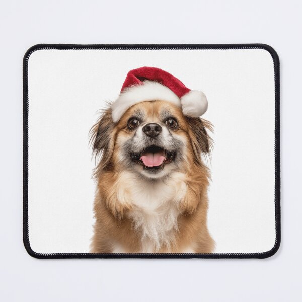 Item preview, Cute Tibetan Spaniel Christmas Art — Tibetan Spaniel Wearing Santa Hat designed and sold by LazyOwlStore.