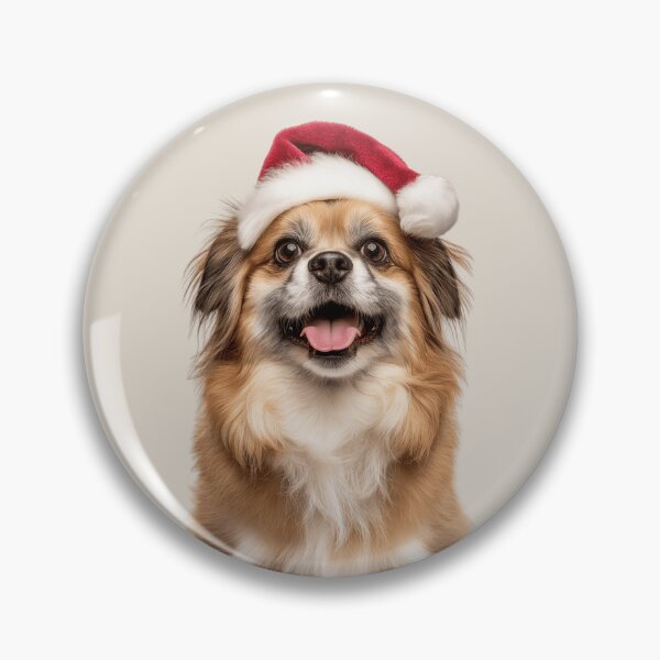 Item preview, Cute Tibetan Spaniel Christmas Art — Tibetan Spaniel Wearing Santa Hat designed and sold by LazyOwlStore.