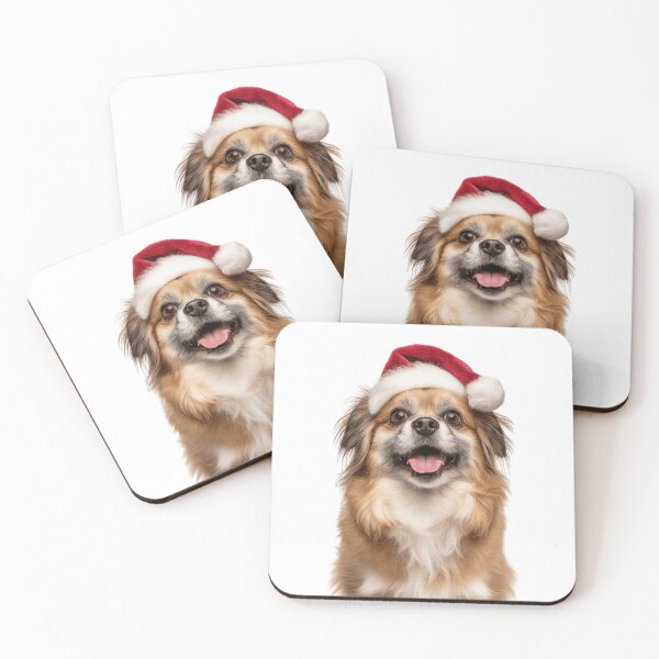 Item preview, Cute Tibetan Spaniel Christmas Art — Tibetan Spaniel Wearing Santa Hat designed and sold by LazyOwlStore.