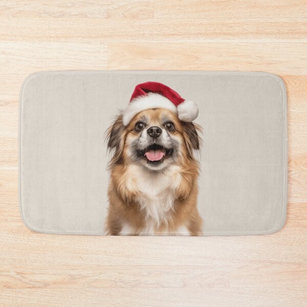Item preview, Cute Tibetan Spaniel Christmas Art — Tibetan Spaniel Wearing Santa Hat designed and sold by LazyOwlStore.