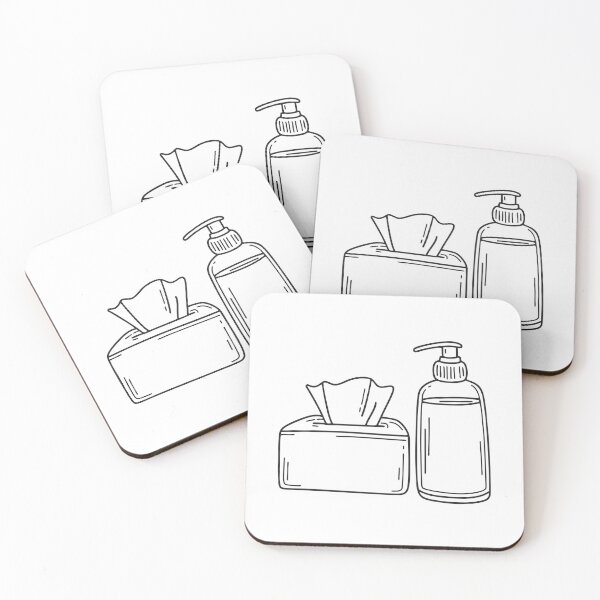 Item preview, A tissue box beside a hand sanitizer bottle designed and sold by rasagamastore.