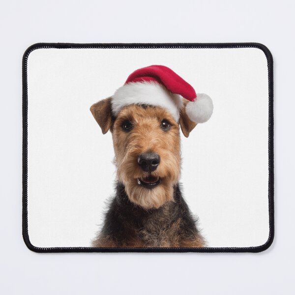 Item preview, Cute Welsh Terrier Christmas Art — Welshie Wearing Santa Hat designed and sold by LazyOwlStore.
