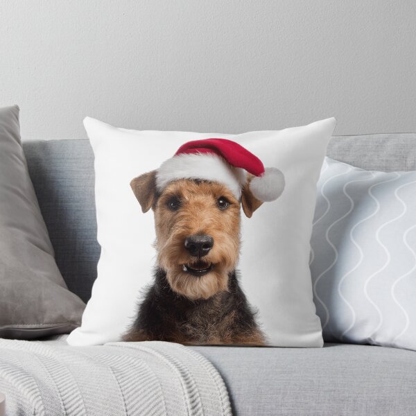 Item preview, Cute Welsh Terrier Christmas Art — Welshie Wearing Santa Hat designed and sold by LazyOwlStore.
