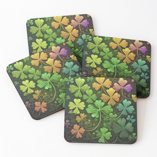 Item preview, Colorful Fantasy Clover Pattern - Mystical Good Luck Shamrock Design | St. Patrick's Day Art designed and sold by SergioMiklos.