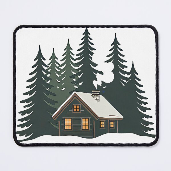 Item preview, Nordic Cabin in Winter Forest – Cozy Wilderness Nature Aesthetic designed and sold by pod24.