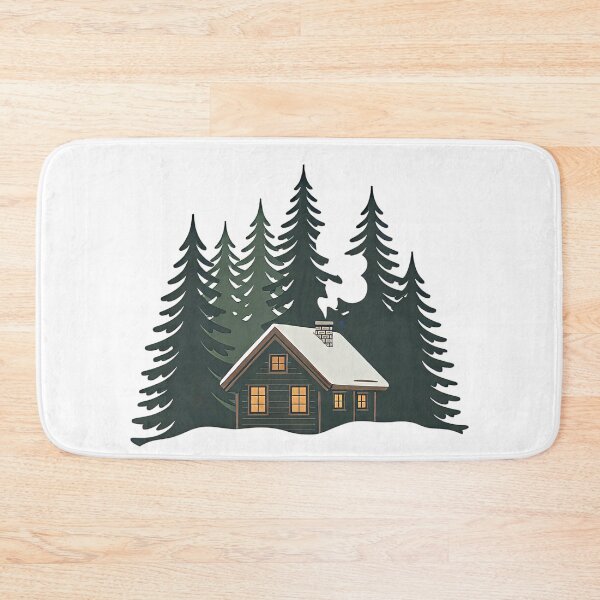 Item preview, Nordic Cabin in Winter Forest – Cozy Wilderness Nature Aesthetic designed and sold by pod24.